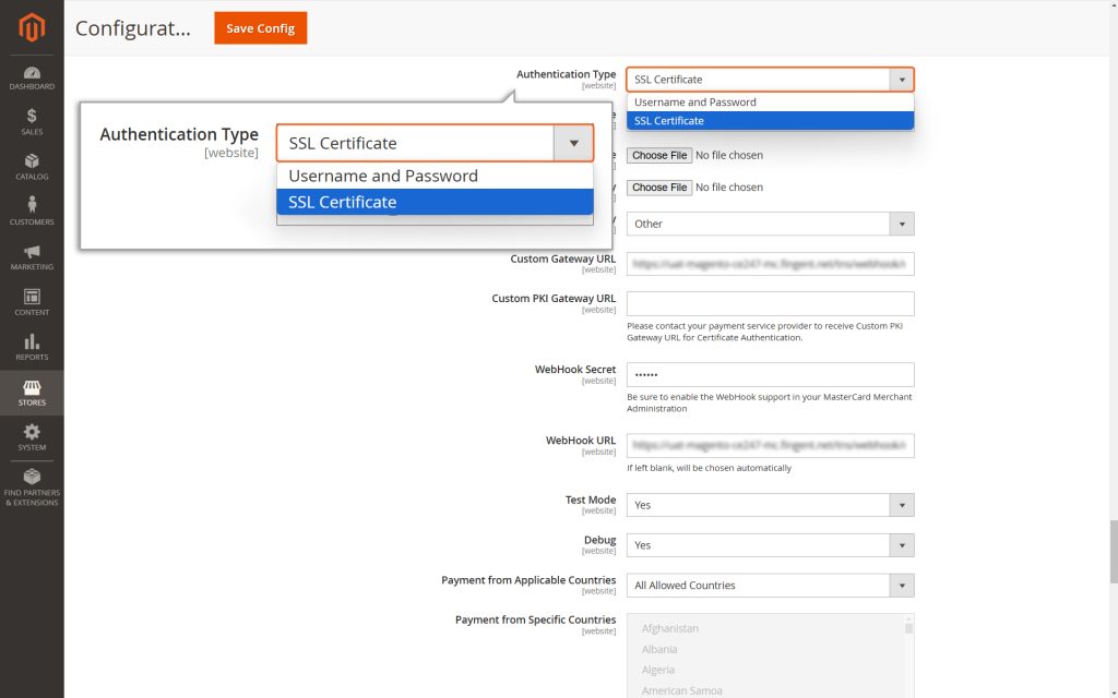 Authentication Type _SSL_Certificate_A