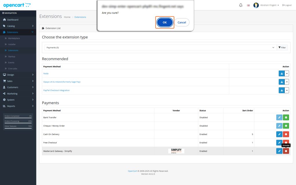 Confirmation_Popup_opencart_mastercard