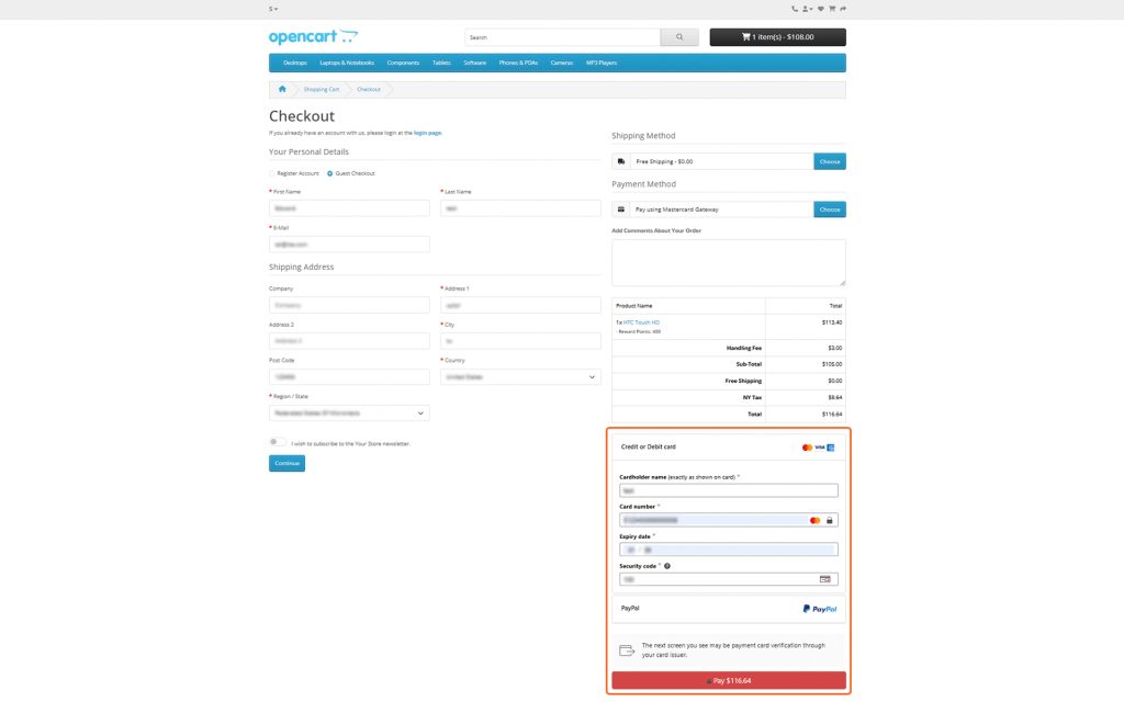 Embedded_Form_opencart
