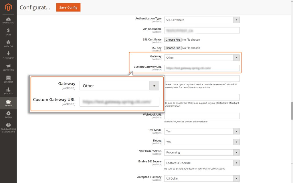 Gateway, Custom Gateway URL