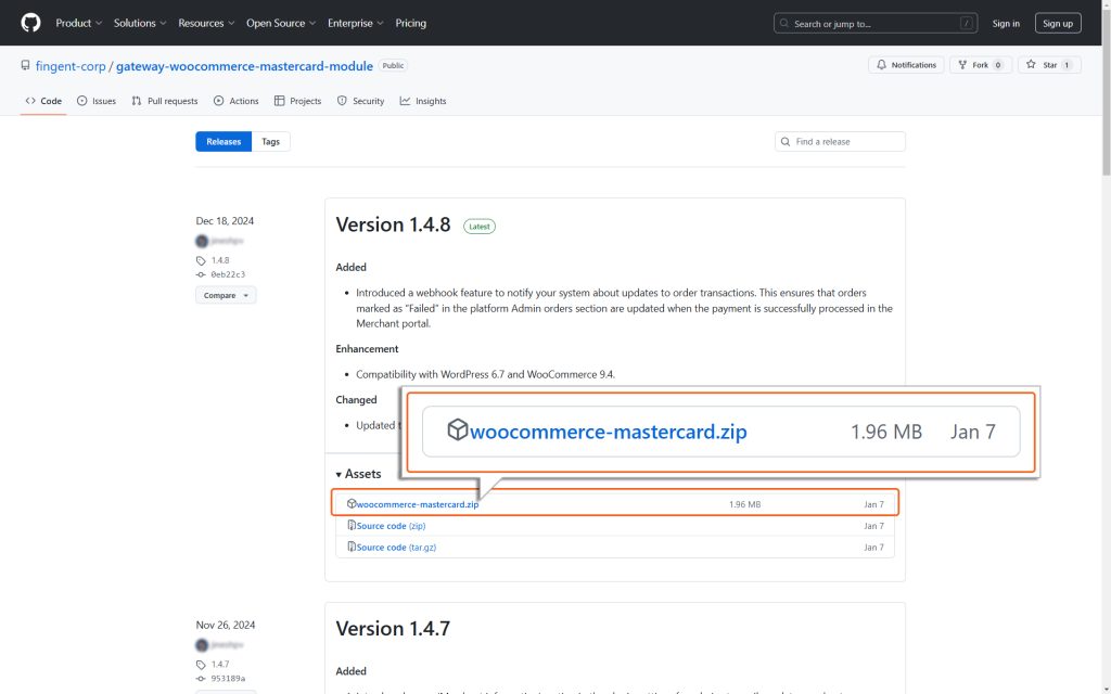 GitHub_Release_Version_Zip_File _woocommerce