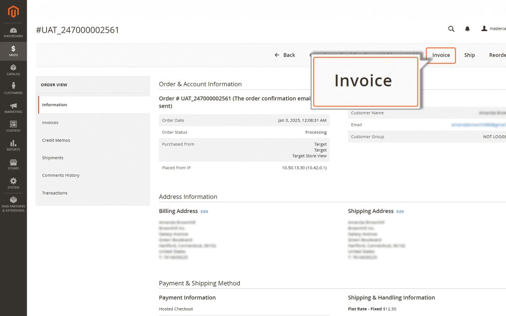 Invoice_online_captue_magento