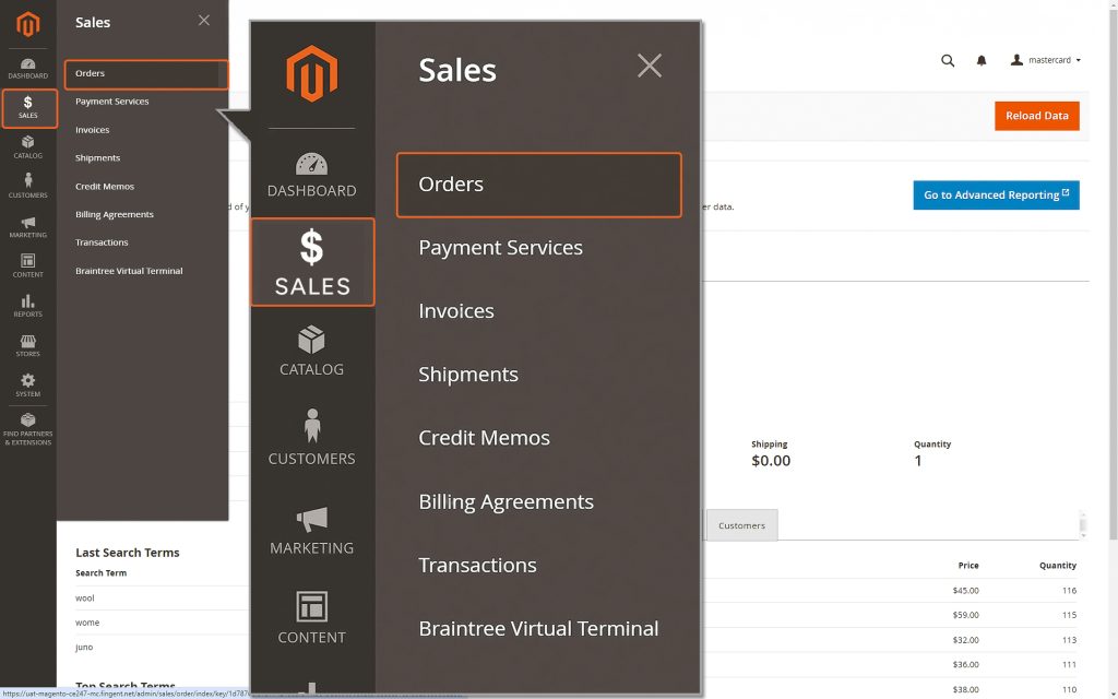 Magento Admin Panel_Sales_Orders