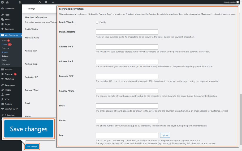 Merchant_Information_woocommerce