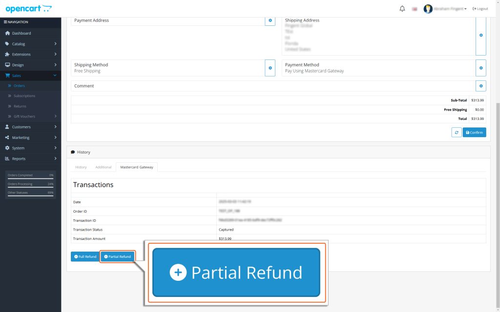 Partial_Refund_OpenCart