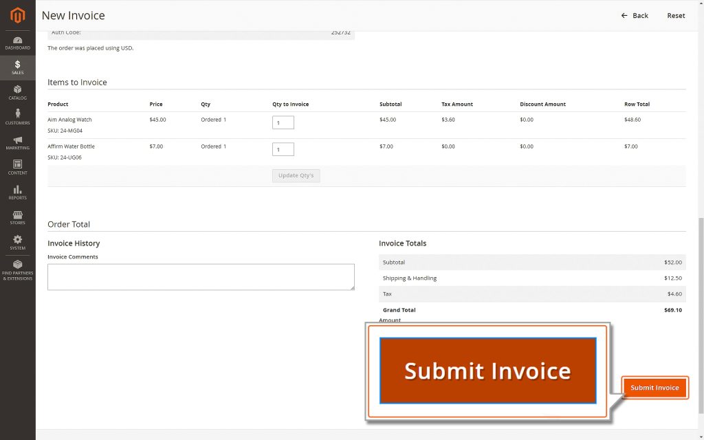 Submit Invoice