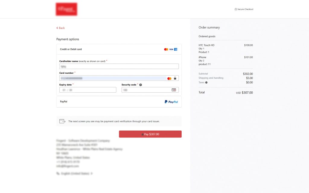 Merchant Information in Redirected Payment Page