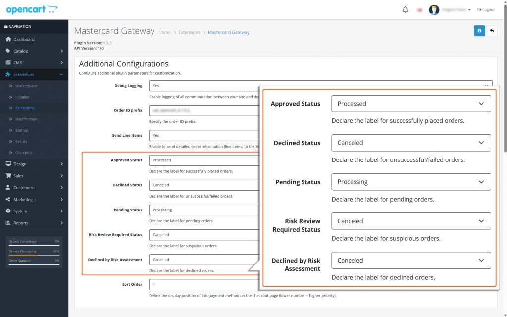 Status Options